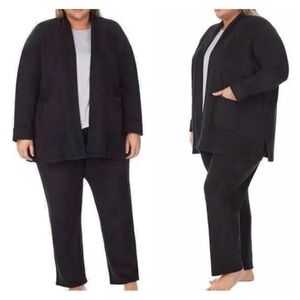 Midnight by Carole Hochman Black Pants & Cardigan Set